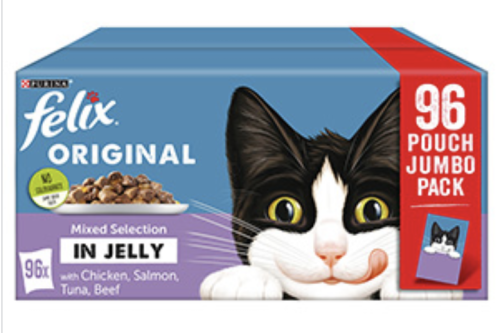 AUTO WIN - 2 X Felix Adult Wet Cat Food Mixed Selection in Jelly 96x100g