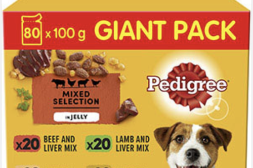 AUTO WIN - 2 X Pedigree Wet Adult Dog Food Mixed in Jelly Giant Pack 80 x 100g Pouches