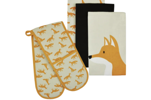 FREE GIVEAWAY - 3 WINNERS -  FERGUS FOX TEA TOWELS AND OVEN GLOVE - 13/02