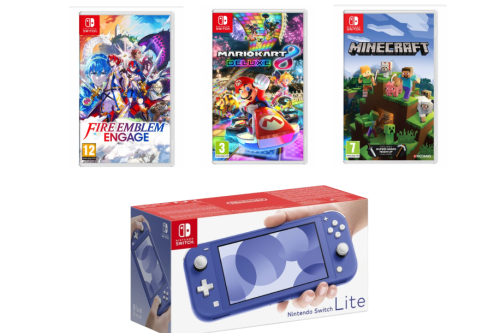 Nintendo Switch Lite Blue & 3 Games