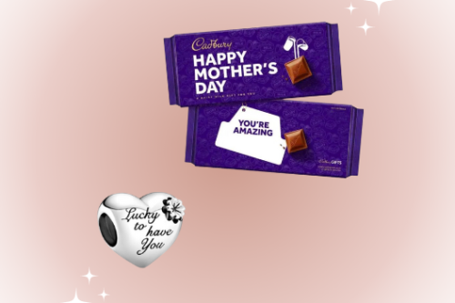 AUTO WIN - Mum Heart & Clover Charm & HAPPY MOTHER'S DAY DAIRY MILK CHOCOLATE BAR