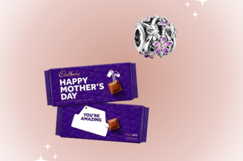 AUTO WIN - PANDORA Openwork Purple Daisy Charm & HAPPY MOTHER'S DAY DAIRY MILK CHOCOLATE BAR