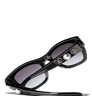 CHANEL CH5478 Women’s Irregular Sunglasses, Black/Grey - 11/04