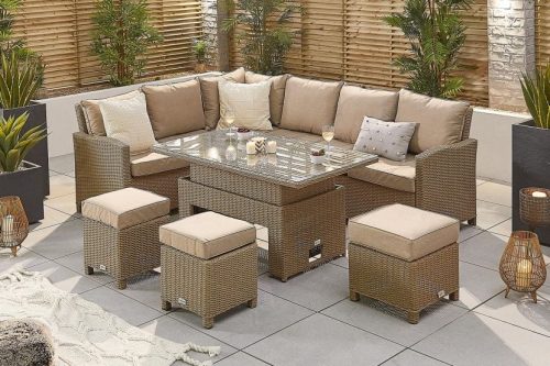 Ciara Left Hand Casual Dining Corner Sofa Set with Rising Table