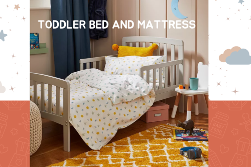 TODDLER BED AND MATTRESS