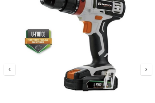Daewoo U-FORCE Series Battery Operated 18V Hammer Drill (2mAh Battery & Charger Included)