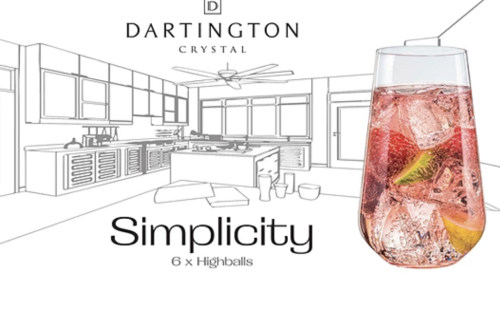 AUTO WIN - Dartington Crystal Simplicity Highball Glasses, 380ml, Set of 6, Clear