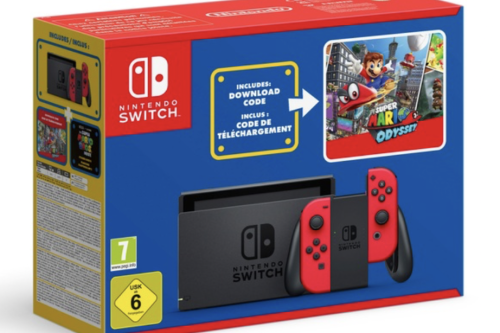 Nintendo Switch Red Super Mario Odyssey Bundle