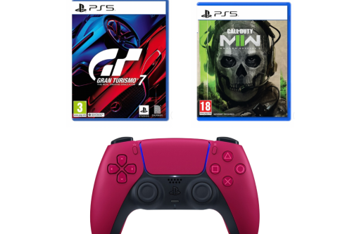 PlayStation 5 DualSense Wireless Controller Cosmic Red & 2 GAMES