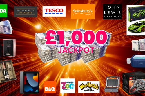 WIN £1,000 JACKPOT PLUS 50 MEGA INSTANT WINS UP FOR GRABS