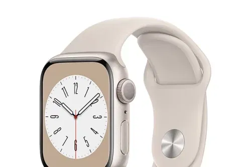 AUTO WIN-Apple Watch Series 8 GPS, 41mm Starlight Aluminium Case with Starlight Sport Band - Regular