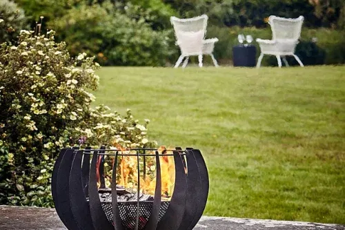 Ivyline Solis Steel Firepit Bowl, Black