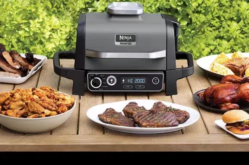 Ninja Woodfire Electric BBQ Grill & Smoker, Black - 14/04