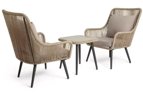 Habitat Malta 2 Seater Rattan Effect Garden Bistro Set - 02/05
