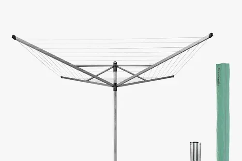 AUTO WIN - Brabantia Lift-O-Matic Rotary Clothes Outdoor Airer Washing Line, with Soil Spear and Cover, 60m - 04/05