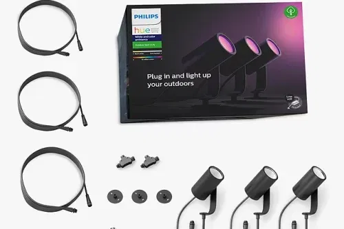 Philips Hue White and Colour Ambiance Lily LED Smart Outdoor Stake Lights, Set of 3 - 03/05