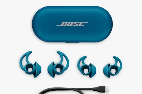 AUTO WIN - Bose Sport Earbuds True Wireless Sweat & Weather-Resistant Bluetooth In-Ear Headphones with Mic/Remote, Baltic Blue