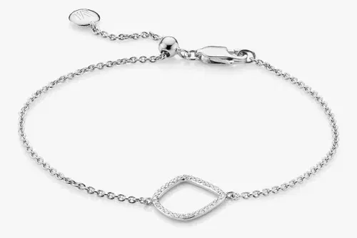Monica Vinader Riva Diamond Kite Chain Bracelet, Silver - 01/05