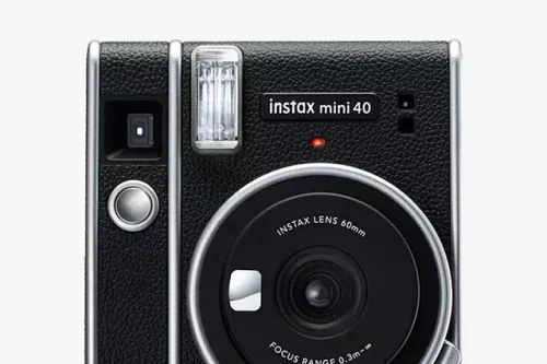 FOX GIVEAWAY-Fujifilm Instax Mini 40 Instant Camera with Built-In Flash & Hand Strap, Black