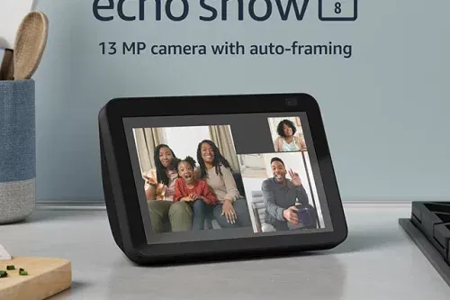 AUTO WIN - Amazon Echo Show 8 (2nd Gen) Smart Speaker with 8" Screen & Alexa Voice Recognition & Control, Charcoal - 03/05