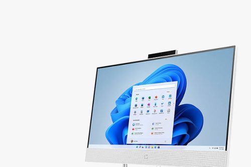 HP 22-dd0003na All-in-One Desktop PC, Intel Pentium Silver Processor, 4GB RAM, 128GB SSD, 21.5" Full HD, White