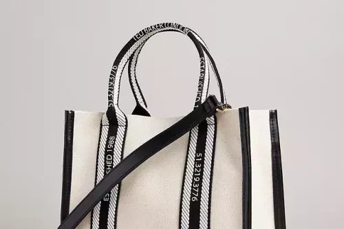 AUTO WIN - Ted Baker Georjea Small Branded Webbing Canvas Tote Bag, White - 02/05