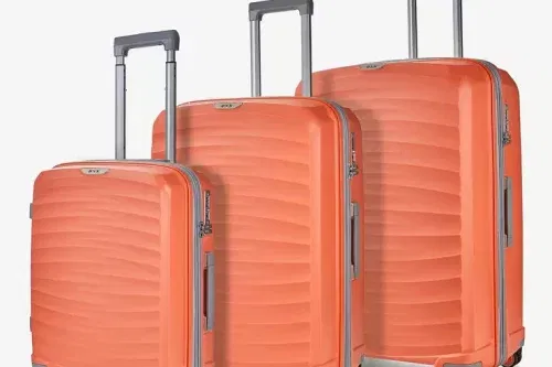 Rock Sunwave 3 Piece Hardside Luggage Set in Peach