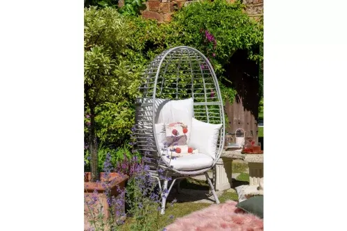 Habitat Kora Rattan Effect Garden Egg Chair - Grey