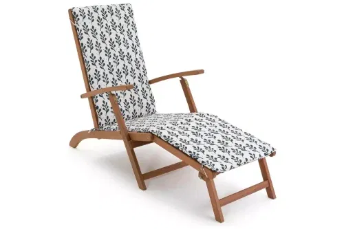 AUTO WIN - Folding Wooden Sun Lounger - White - 01/05