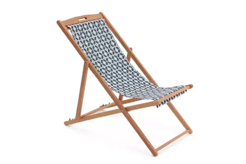 AUTO WIN - 2 X Habitat Folding Wooden Garden Deck Chair - Blue - 24/04