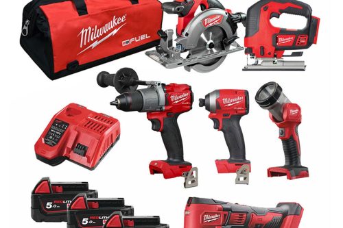 Milwaukee M18KIT5 18V Cordless 6 Piece Kit with 3x 5.0Ah Batteries