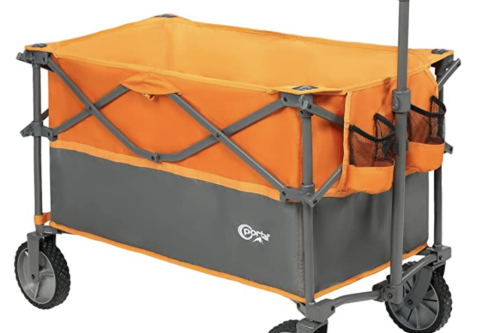 Portal Deeper Festival Trolley Folding Garden Beach Camping Larger Capacity Pull along Cart Collapsible Wagon with Wheels Heavy Duty Foldable Picnic Trailer Hand Truck