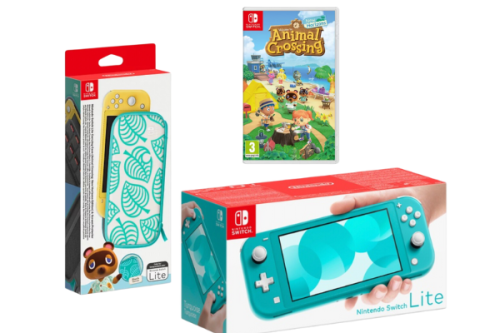 NINTENDO SWITCH TURQUOISE ANIMAL CROSSING BUNDLE - 24/04