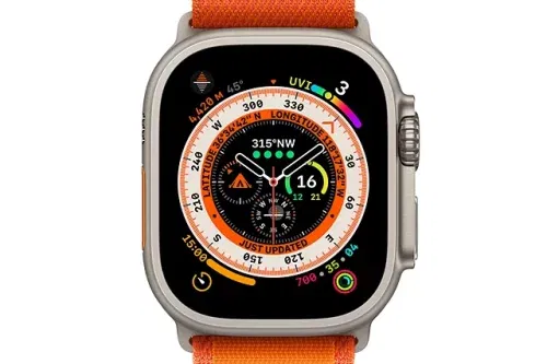 Apple Watch Ultra GPS + Cellular, 49mm Titanium Case with Alpine Loop, Orange