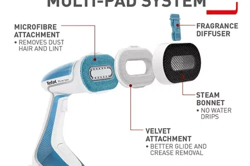 AUTO WIN - Tefal Pure Tex Capacity Handheld Clothes Steamer, 200ml, Blue/White - 11/05