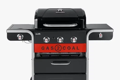 Char-Broil Gas2Coal 2.0 EuroFlex 3 Burner Hybrid Gas & Charcoal BBQ, Black