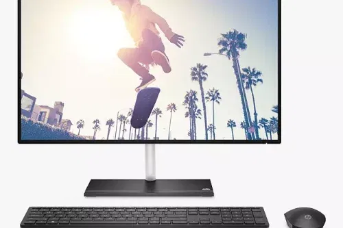 HP 24-ck0010na All-in-One Desktop PC, AMD Ryzen 5 Processor, 8GB RAM, 512GB SSD, 23.8" Full HD, Black