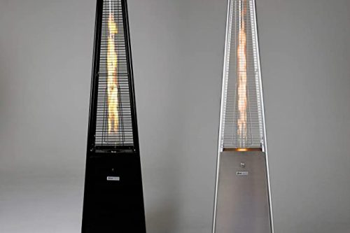 AUTO WIN-REALGLOW Real Flame Outdoor Pyramid Patio Heater in Black OR SILVER