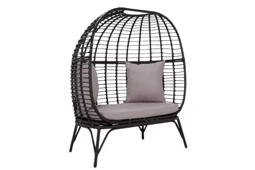 Habitat Kora 2 Seater Egg Bench - Black - 08/05