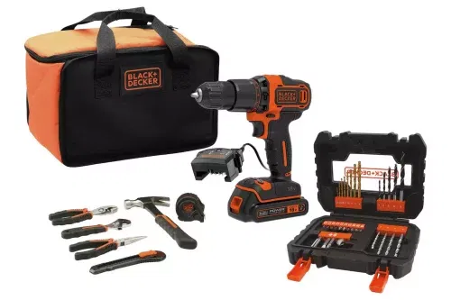 AUTO WIN - Black + Decker Hammer Drill Hand Tool and Drill Bit Set - 18/05