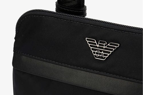 AUTO WIN -EMPORIO ARMANI Logo-plaque small woven cross-body bag