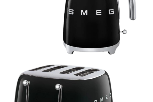 SMEG KETTLE & TOASTER BLACK - 17/05