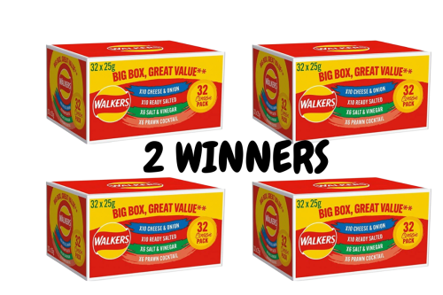 AFTERNOON AUTO WIN - ** 2 WINNERS** 4 x Walkers Big Box 32x25g - 26/05