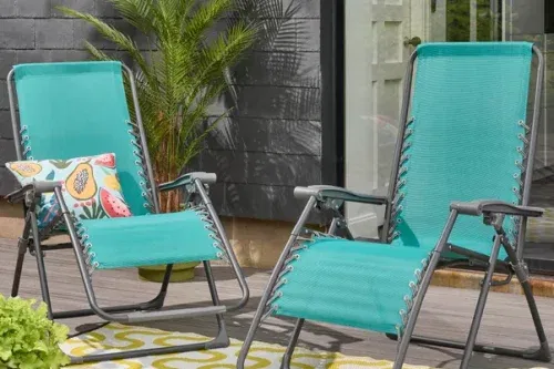 AUTO WIN Helsinki Zero Gravity Lounger Teal Twin Pack - 24/06
