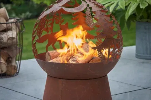 AUTO WIN - Oxidised Woodland Globe Fire Pit - 24/06