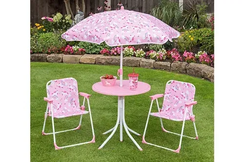 AUTO WIN - 4 Piece Kids Garden Patio Set - Unicorn Design - 10/06