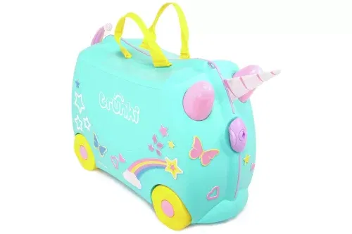 AUTO WIN - Trunki Una Unicorn 4 Wheel Hard Ride On Suitcase - Turquoise - 01/07