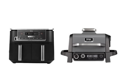 Ninja Foodi Dual 451UK Air Fryer + Woodfire Electric BBQ Grill & Smoker
