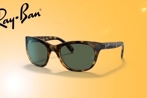 AUTO WIN - Ray-Ban RB4216 Women's Square Sunglasses, Havana/Green - 06/06