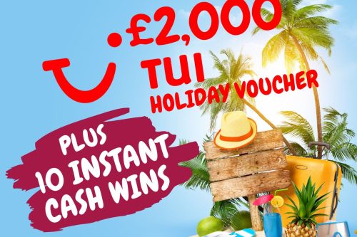 WIN £2000 TUI HOLIDAY VOUCHER + 10 INSTANT CASH WINS